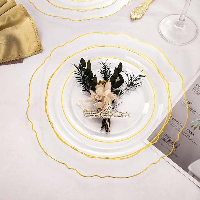 100pcs Clear Disposable Plastic Plates - Image 6
