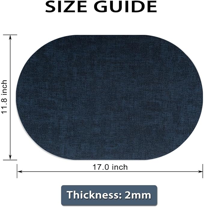 Placemats Set of 8-17" x 11.8" Waterproof & Heat Resistant Oval Place Mats - Image 7