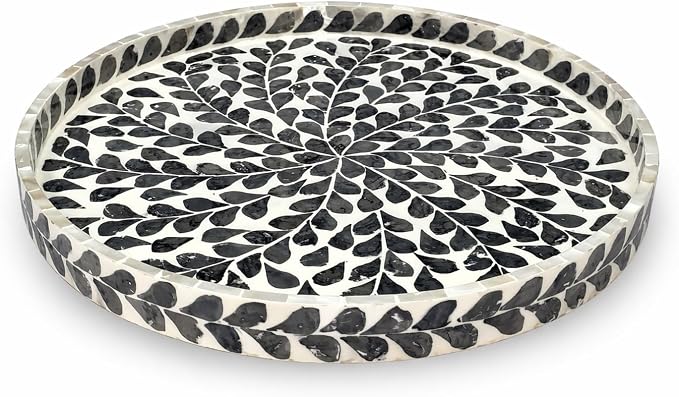Lazy Susan Turntable 12.5 Inch, Round Wooden Spinning Tray by WovenWickerThings