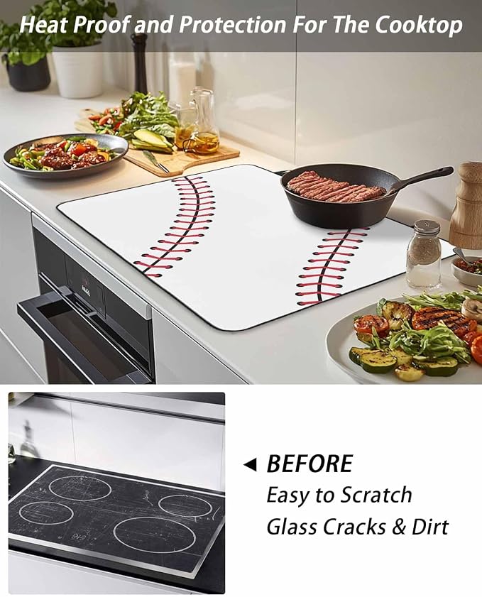 American Baseball Sports Induction Cooktop Protector Mat, Glass Top Stove Cover - Image 5