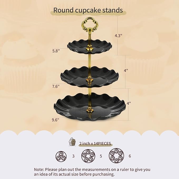 Pack of 11 NWK Cake Stand Set of Cupcake Stand, Tray & Table Cloth | Includes 3 - Image 2