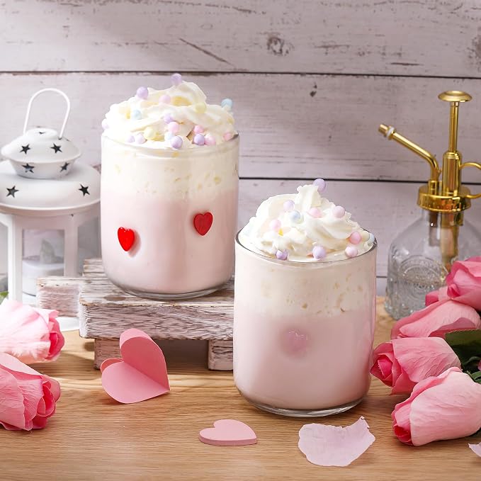 SiliFine 2 Pcs Heart Icon Juice Glasses - 14oz Love Heart Stemless Wine - Image 5