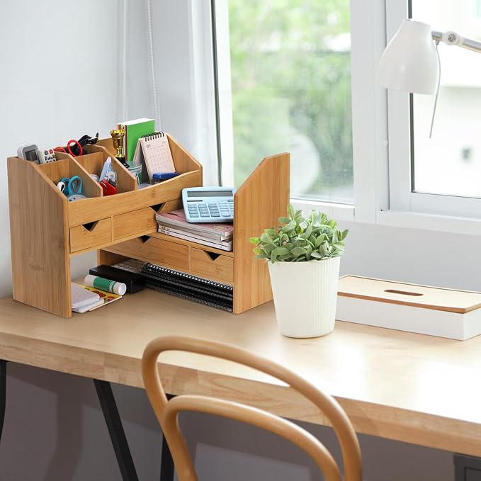 Lawei Bamboo Desk Organizer - Image 2