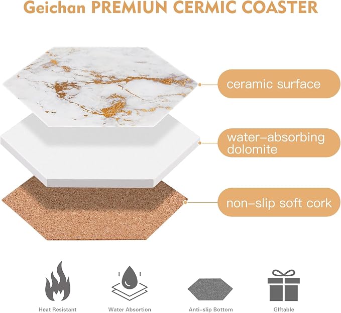 Gold Coasters, Marble Coaster Set - Image 5
