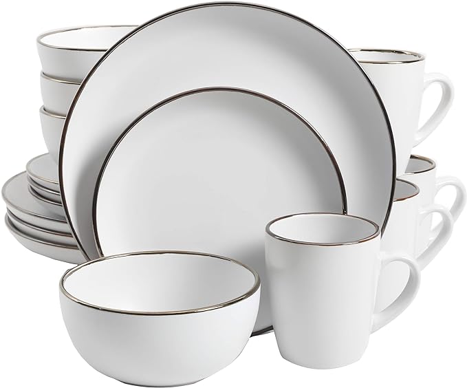 Gibson Home Rockaway Round Stoneware Dinnerware Set, Service by GibsonHomewares
