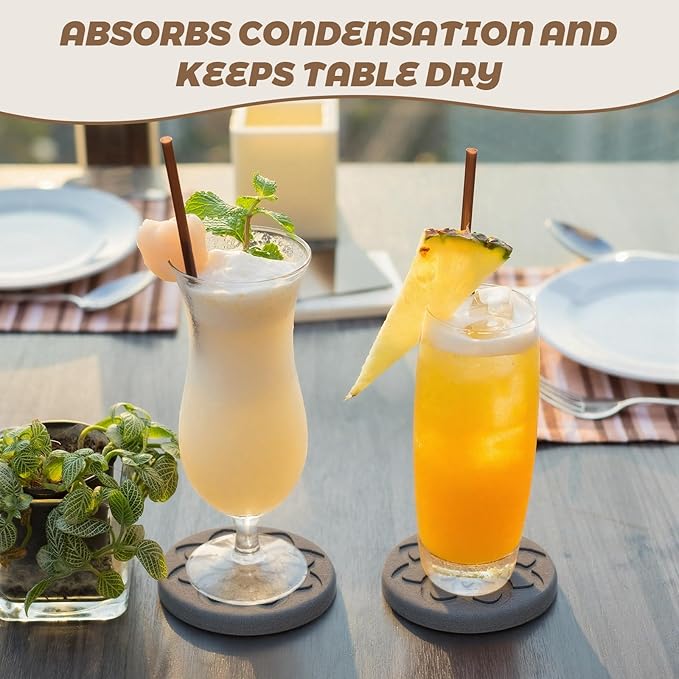 6 Pcs Diatomaceous Earth Absorbent Coasters - Image 5