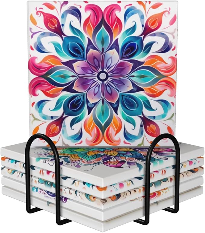 Boho Coasters Set of 6, Coasters - Image 2