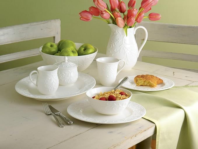 Lenox Opal Innocence Carved Oval Porcelain Serving Platter | dishwasher safe | - Image 4