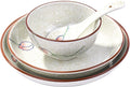 4-Piece Ceramic Dinnerware Set, Japanese Hand-painted Tableware set, A Good by Whitenesser