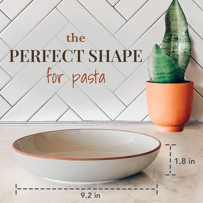 Mora Ceramic Large Pasta Bowls 30oz, etc Plate/Wide Bowl - Image 2