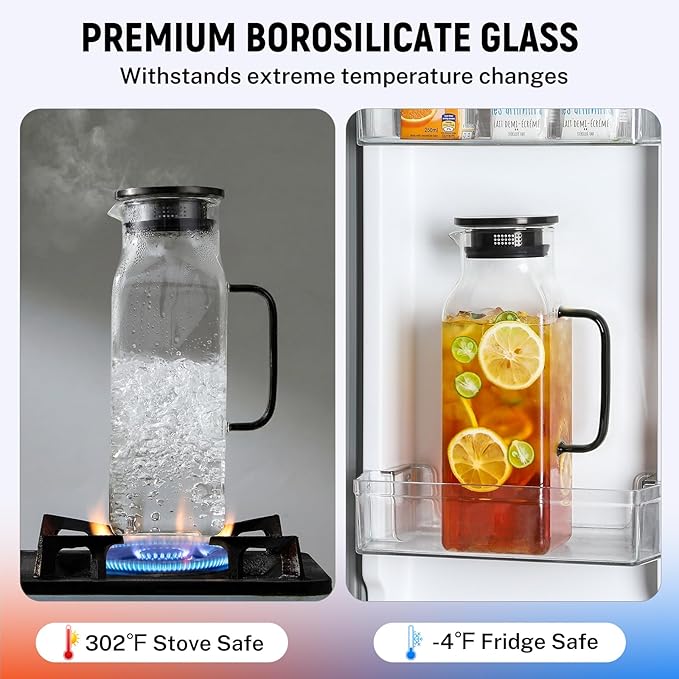 2 Quart Square Glass Pitcher - Image 6