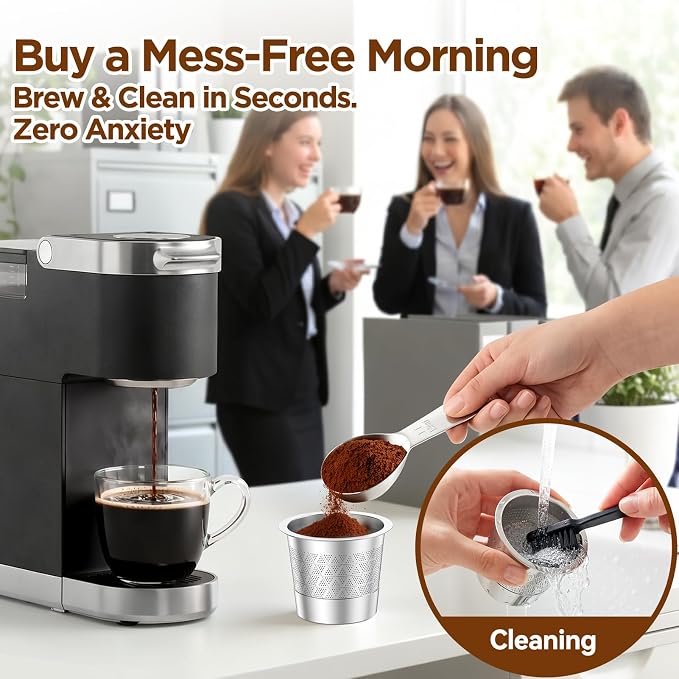 CAPMESSO Reusable K Cups for Keurig: NO Grit Stainless Steel Coffee Pod 2PC | - Image 7