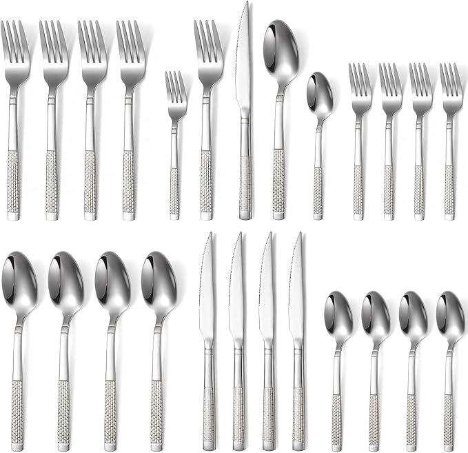 Silverware Set 20-Piece Stainless Steel Flatware Set by X-zrew