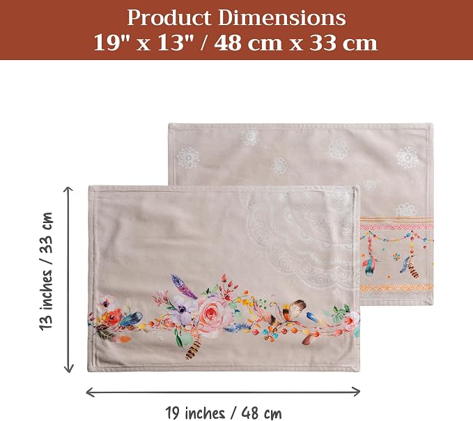 Maison d' Hermine Placemats Set of 4 Reusable 100% Cotton | Cloth Place Mats - Image 7