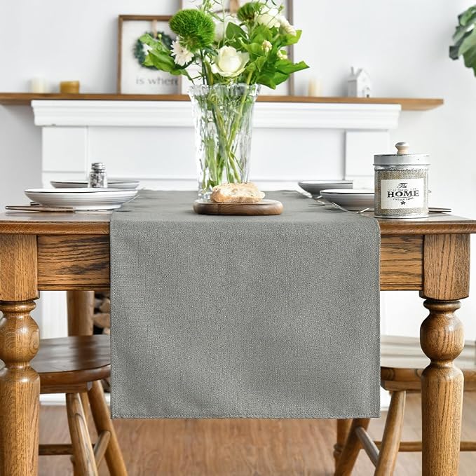Artoid Mode Light Grey Table Runner, Seasonal Washable Kitchen Dining Table - Image 7
