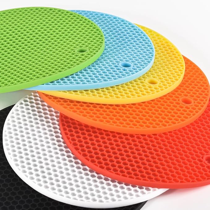 homEdge Silicone Trivets Mat, 6 Packs Multipurpose Non Slip Heat Resistant Pot - Image 4