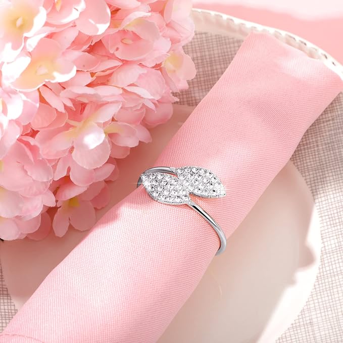 Hotop 72 Pcs Silver Napkin Rings Set - Image 2