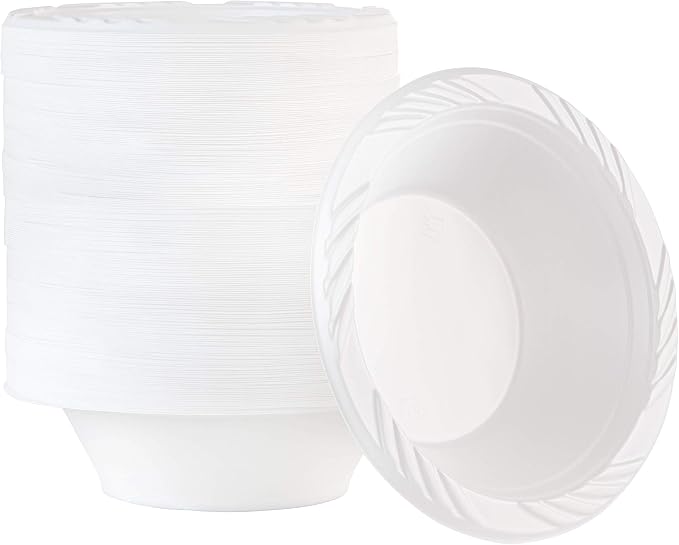 200 Count Disposable 12 ounce White Plastic Soup Bowls by PLASTICPRO