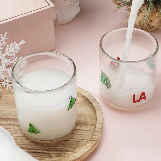 SiliFine 2 PCS Fa La Icon Juice Glasses - 14oz Christmas Tree Stemless Wine - Image 2