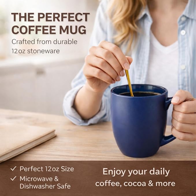 AmorArc Coffee Mugs Set of 6, 12oz Ceramic Coffee Mugs - Image 5