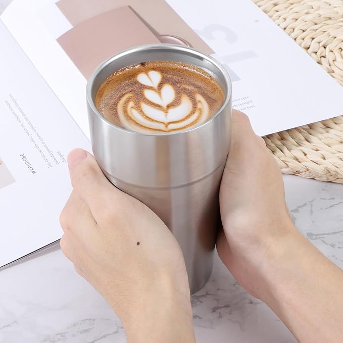 Beasea Stainless Steel Cups 19 oz, 8 Pack Large 18.6oz 550ml Stackable - Image 7