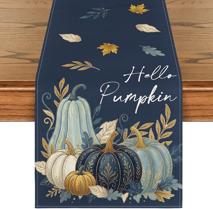 Artoid Mode 210 GSM Fall Table Runner 13x36 Inch Home Party Decor | Pumpkin by ArtoidMode