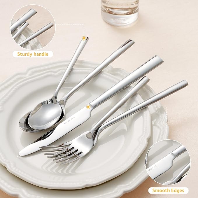 Silverware Set, 40-Piece Forged Flatware Cutlery Set Premium Stainless Steel - Image 4