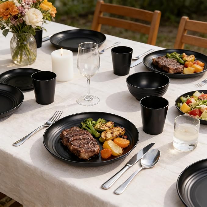 Wheat Straw Dinnerware Sets, Plates and Bowls Set, Dish Sets - Image 4