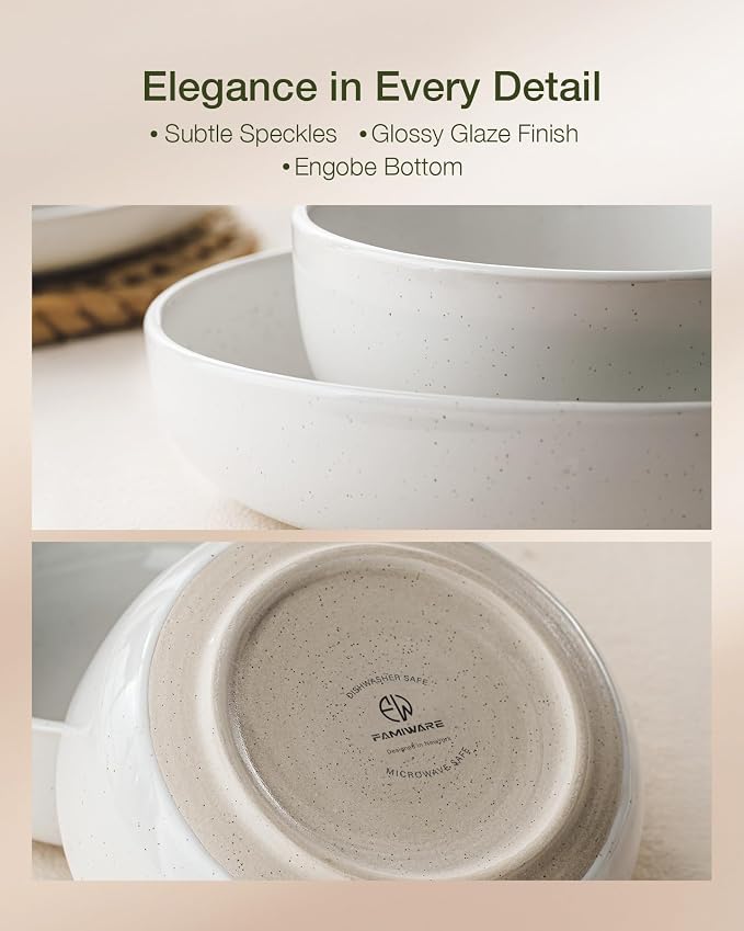 Famiware Milkyway 18-Piece Stoneware Dinnerware Set, Dishes Set - Image 5
