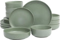 Gibson Elite Pasco 16 Piece Plates and Bowls Double Bowl Reactive Glaze Dishes by GibsonHomewares
