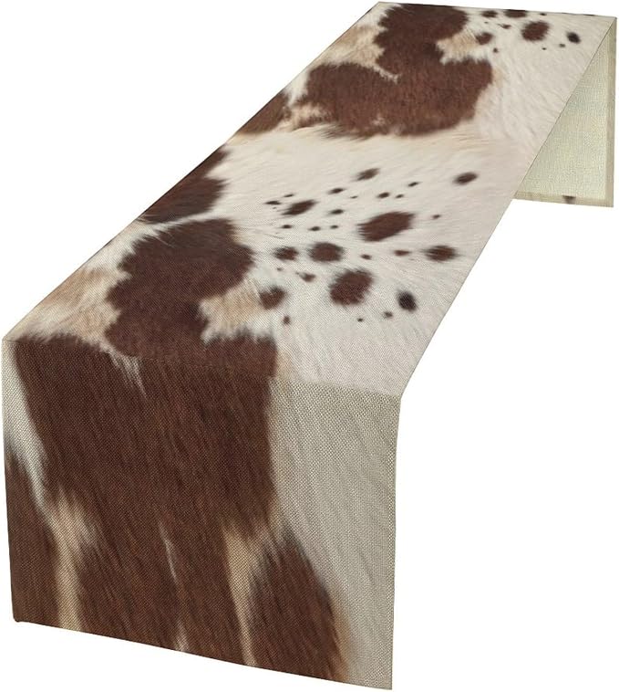 Cow Print Table Runner, 13x108 Inch by Yearn+Jear