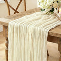 Beige Cheesecloth Table Runner, 10FT Rustic Beige Boho Gauze Table Runner by Miucat