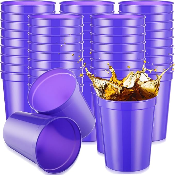 Yungyan 50 Pack 16 oz Stadium Cups Reusable Plastic Cups Blank Drink Stadium by Yungyan