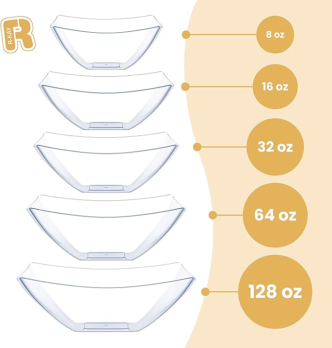 R-kay 6 Pack Square Plastic Serving Bowls - Image 6
