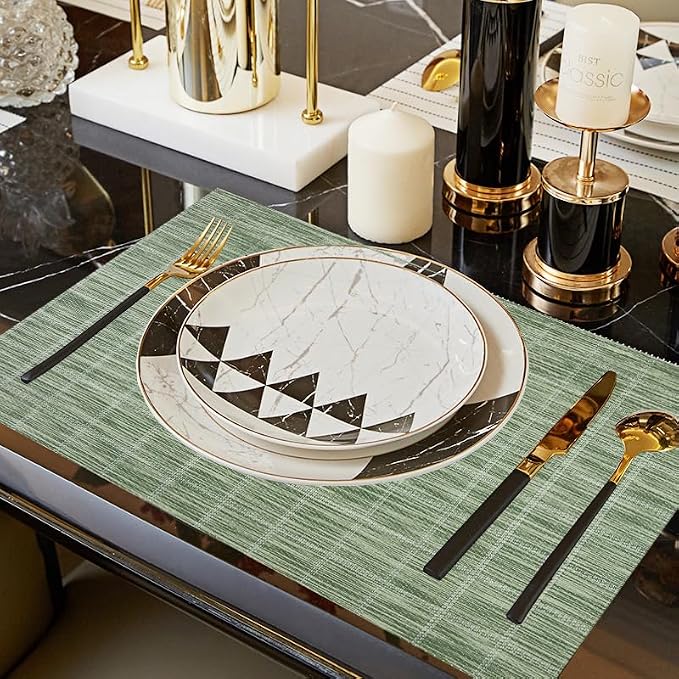 PIGCHCY Countryside Placemats Set of 6 Woven Heat Resistant Placemats Washable - Image 2