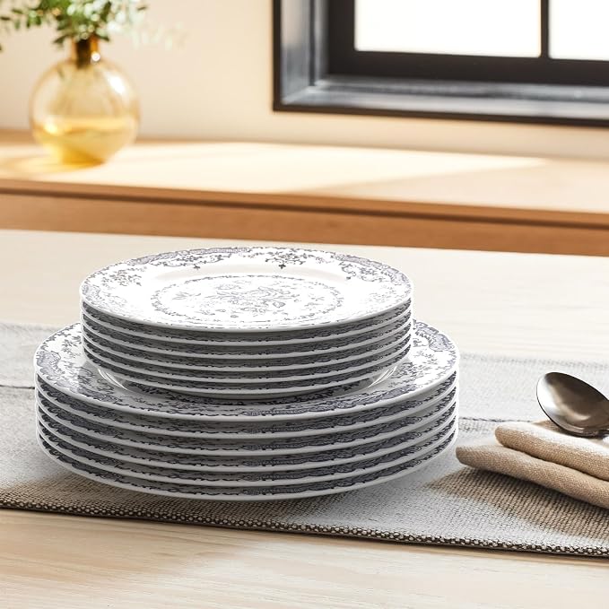 Dinner Plates, Ceramic Plates Set of 6, Kitchen Plates Microwave Safe, Kitchen - Image 8