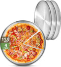 Stainless Steel Plates, 4 Pack 11.8 inch 304 Metal Food Serving Plate Set by Offiper