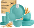 Wheat Straw Dinnerware Sets, Unbreakable Plates and Bowls Sets, Microwave Safe by Perlapoc