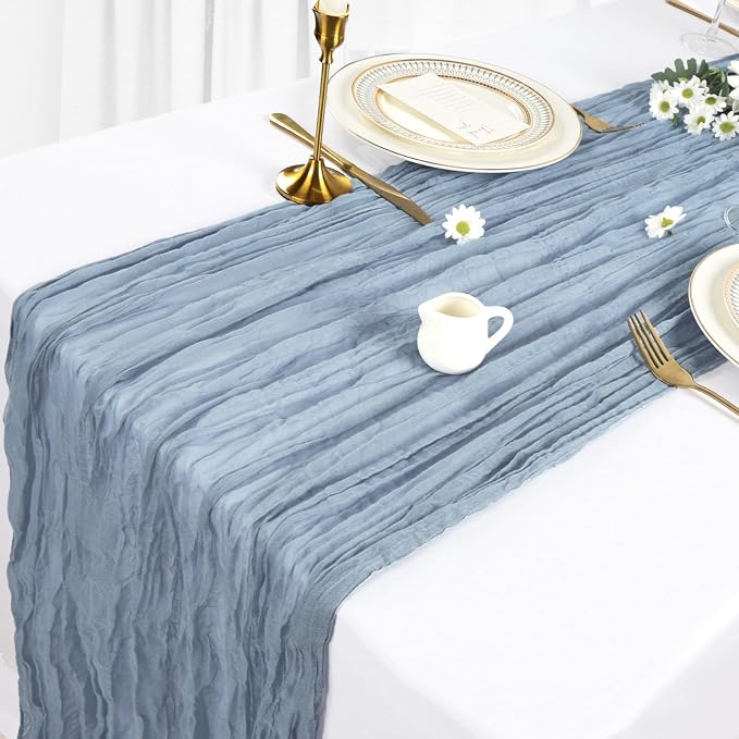 12 Pack Dusty Blue Cheesecloth Table Runner 10Ft Gauze Cheese Cloth Table - Image 3