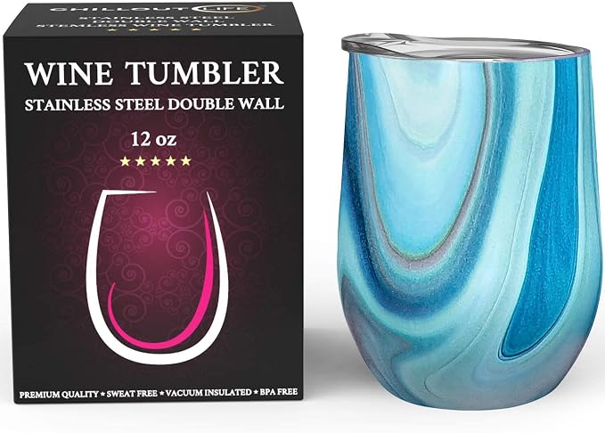 CHILLOUT LIFE 12 oz Stainless Steel Wine Tumbler - Image 2