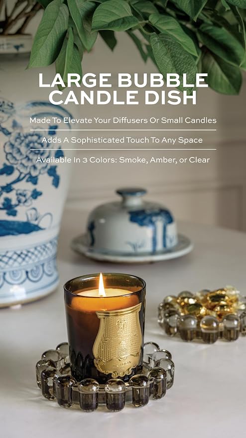 Home Collection Original Smoky Glass Large Bubble Candle Dish | Votive and - Image 2