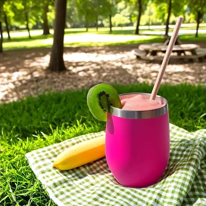 CHILLOUT LIFE 12 oz Stainless Steel Wine Tumblers 2 Pack - Image 6