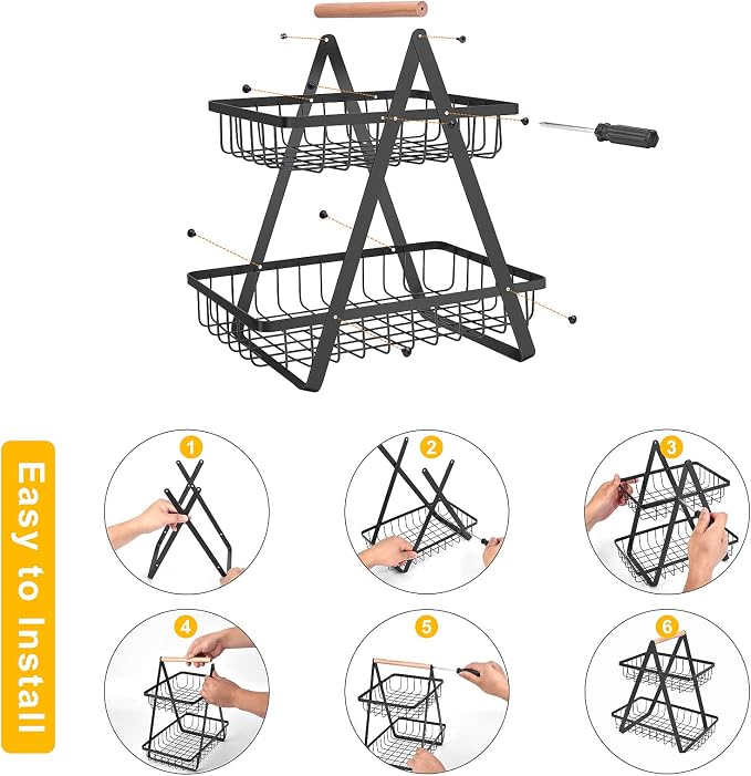 mahueeol 2-Tier Metal Fruit Basket - Image 7