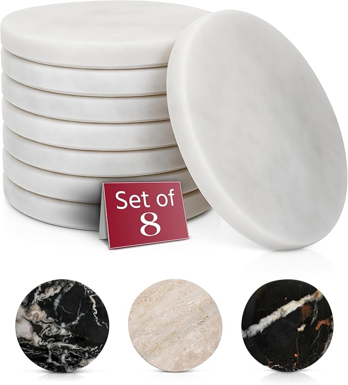 Gusto Nostro Marble Coasters Set of 8 by GustoNostro