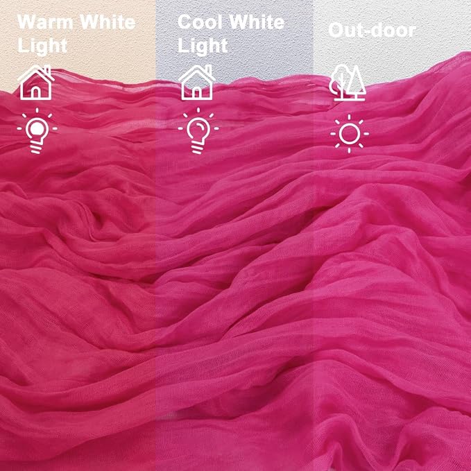 Hot Pink Cheesecloth Table Runner Wedding Baby Shower Home Decor | 35x120 - Image 7