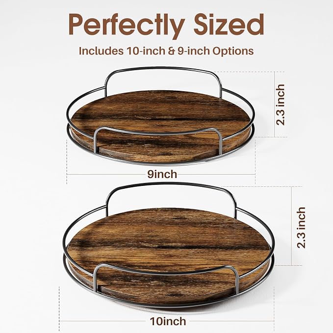 LAMU 2 Pack 9'' 10'' Lazy Susan Turntable Organizer - Image 7