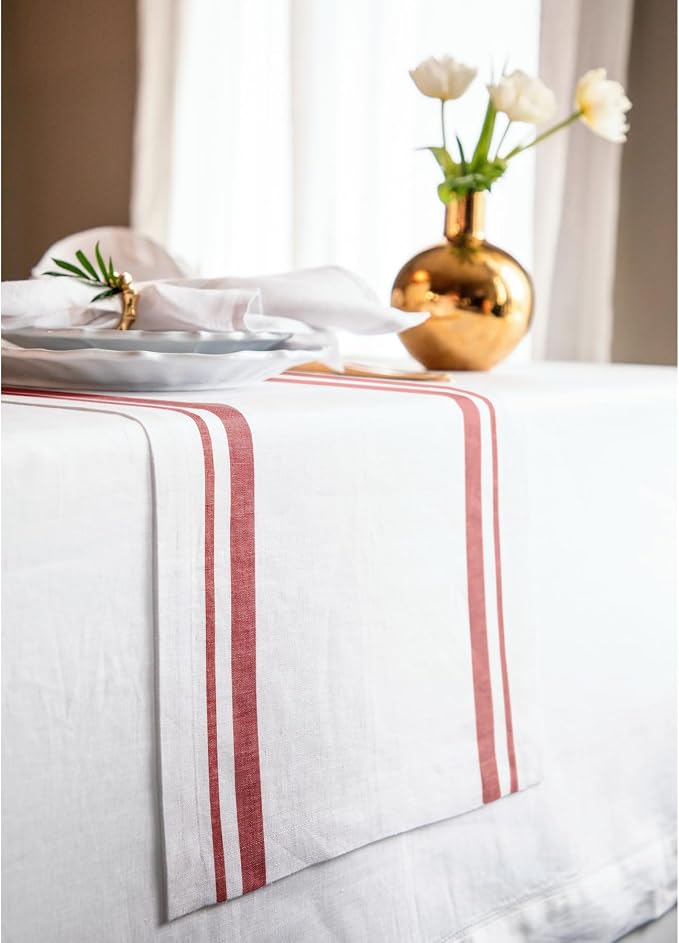 Solino Home 100% Pure Linen Table Runner, 14 x 36 in, console and side tables; - Image 2