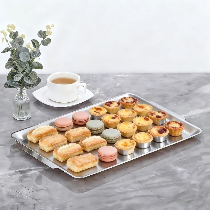 16.3" x 11" Large Serving Platters Set of 2, Stainless Steel Heavy-Duty Large - Image 8