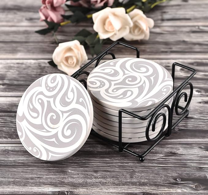 Coaster Holder 4.3 Inch Black Iron Metal Holder Storage Caddy - Image 5