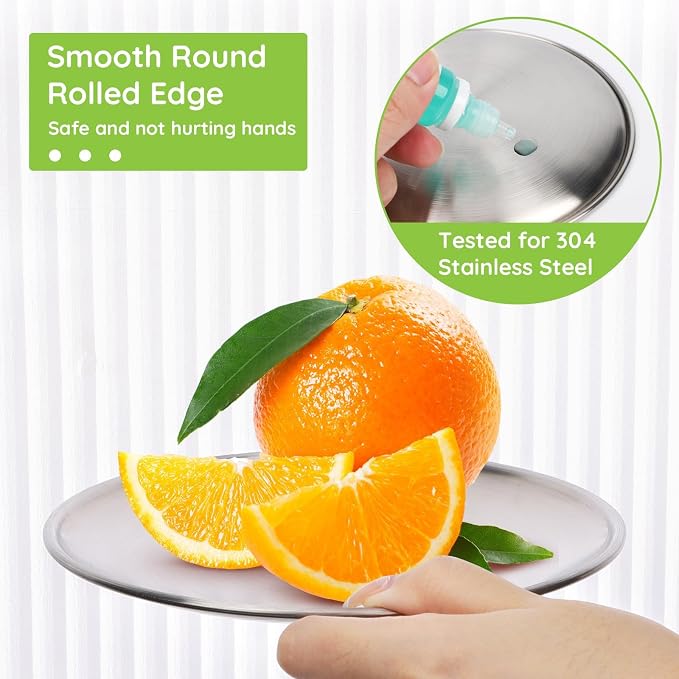 Stainless Steel Plates, 20 Set 6.7 inch 304 Metal Food Serving Plate, Reusable - Image 3
